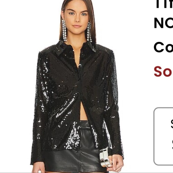 NONchalant Tops - Nonchalant revolve black sequin Tiffany blouse small